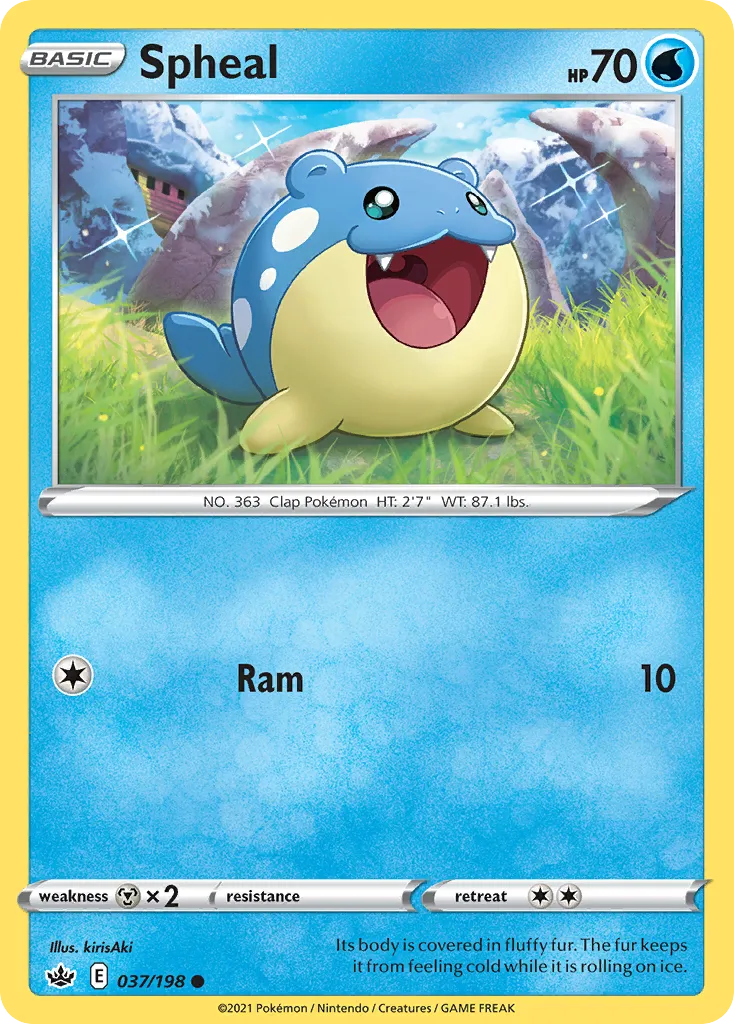 2021 Chilling Reign Spheal #037/198 Common card image