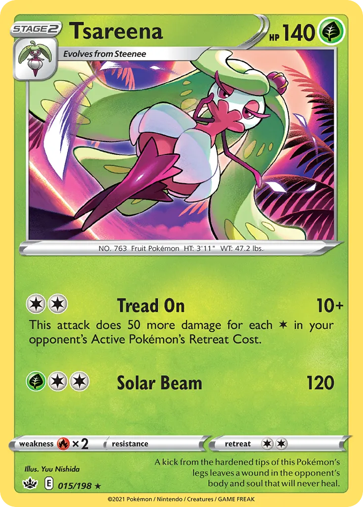 2021 Chilling Reign Tsareena #015/198 Rare card image