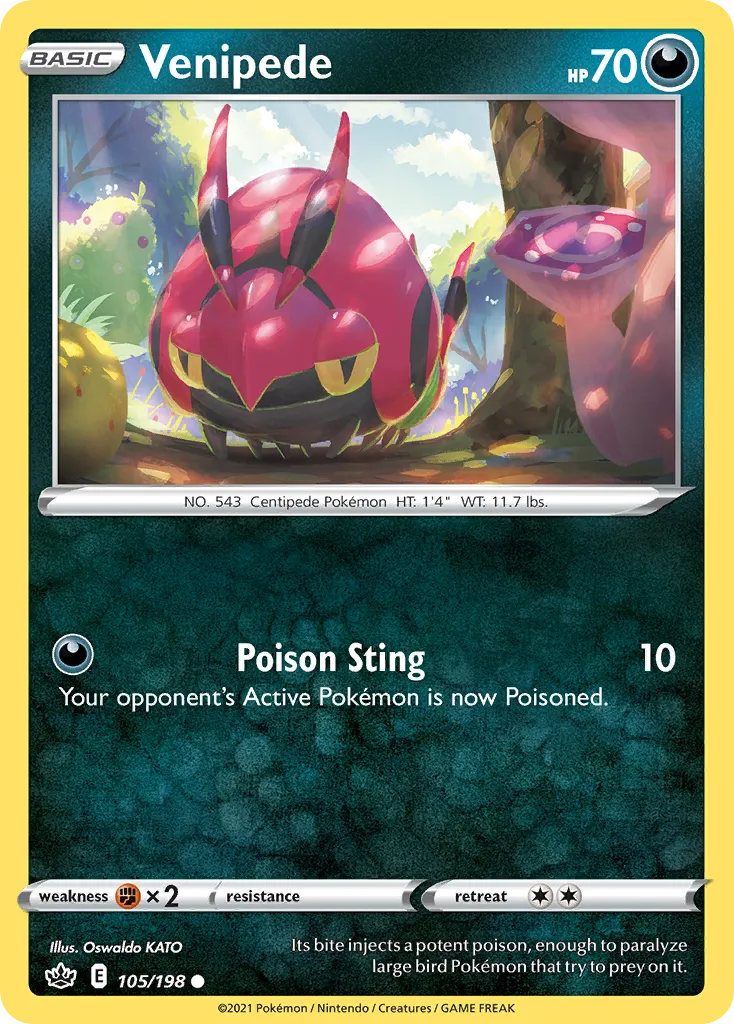 2021 Chilling Reign Venipede #105/198 Common card image