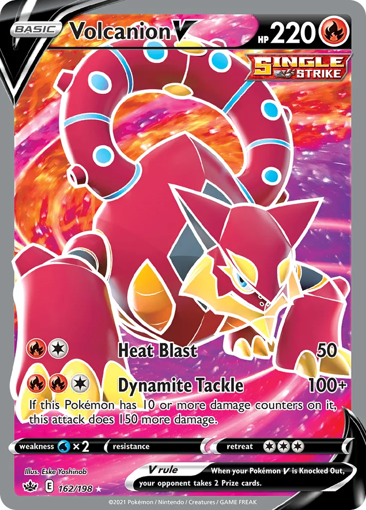 2021 Chilling Reign Volcanion V #162/198 Rare Ultra card image