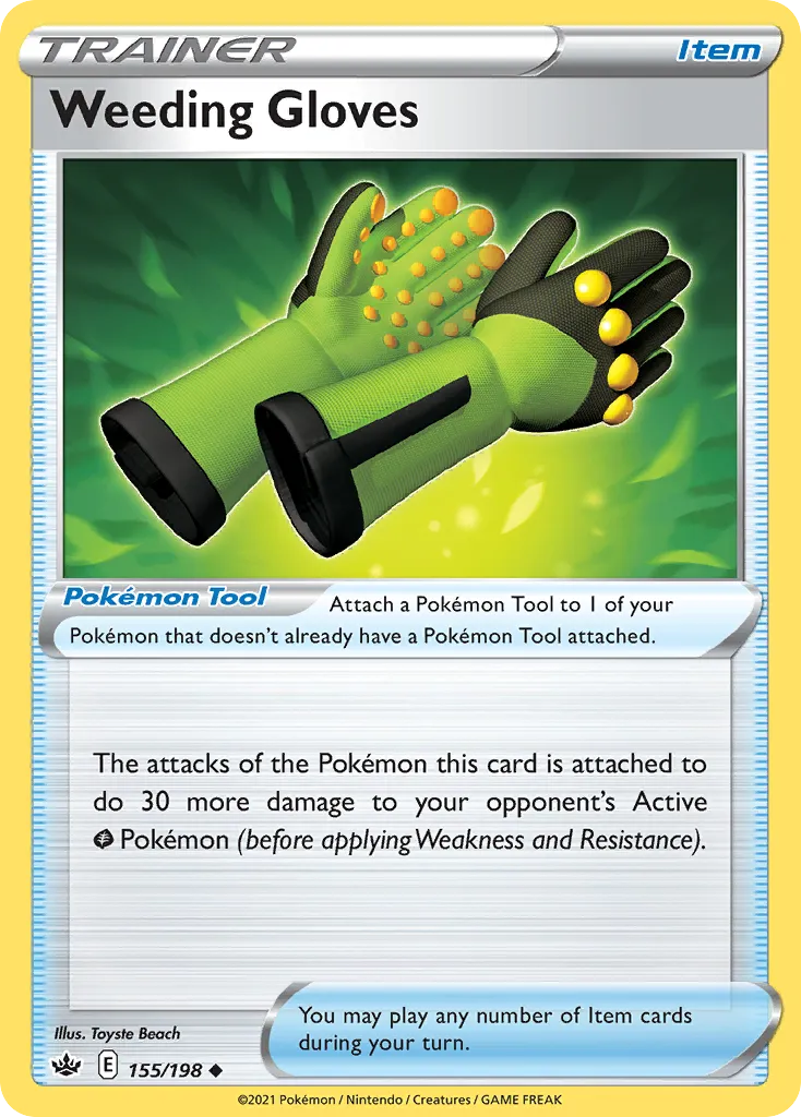 2021 Chilling Reign Weeding Gloves #155/198 Uncommon card image