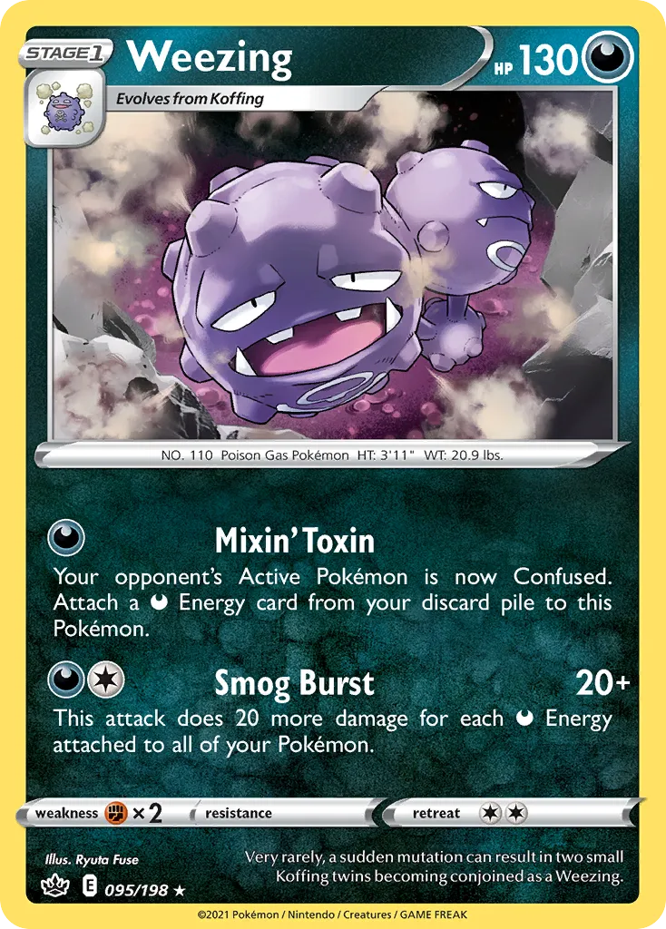 2021 Chilling Reign Weezing #095/198 Rare card image