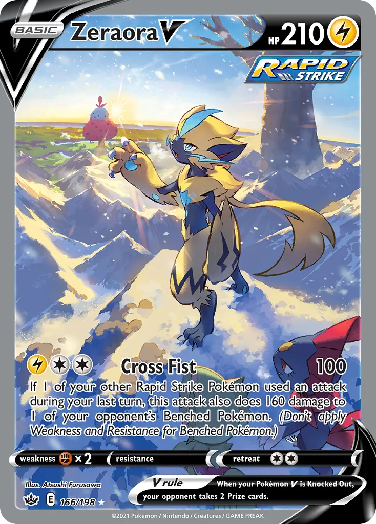 2021 Chilling Reign Zeraora V #165/198 Rare Ultra card image