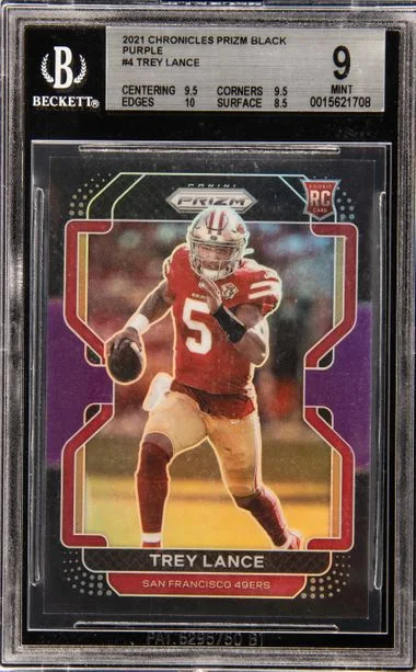 2021 Chronicles Trey Lance Prizm Black Purple #4 card image