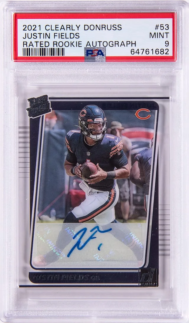 2021 Clearly Donruss Rate Autograph Justin Fields #53 card image