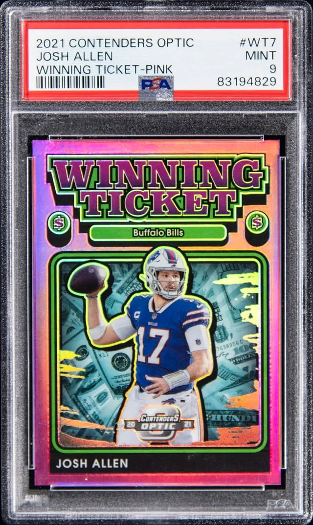 2021 Contenders Optic Josh Allen Winning Ticket Pink #WT7 card image