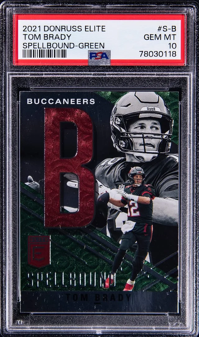 2021 Donruss Elite Tom Brady Spellbound-Green #S-B card image
