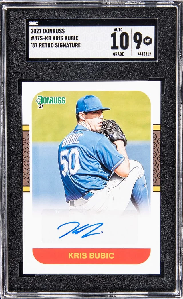 2021 Donruss Kris Bubic 87 Retro Signature #87S-KB card image