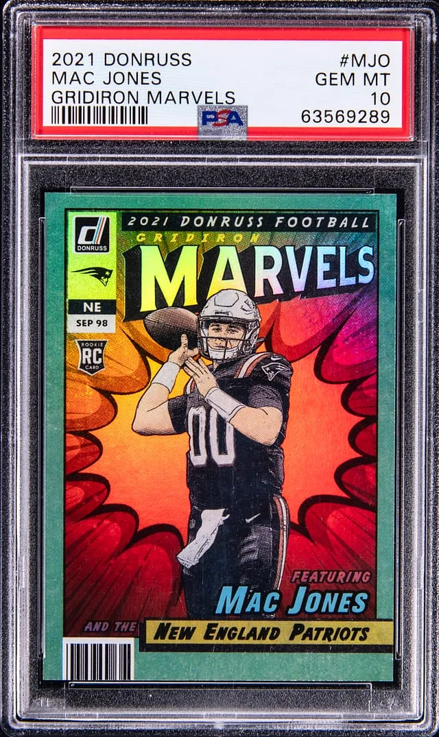2021 Donruss Mac Jones Gridiron Marvels #MJO card image