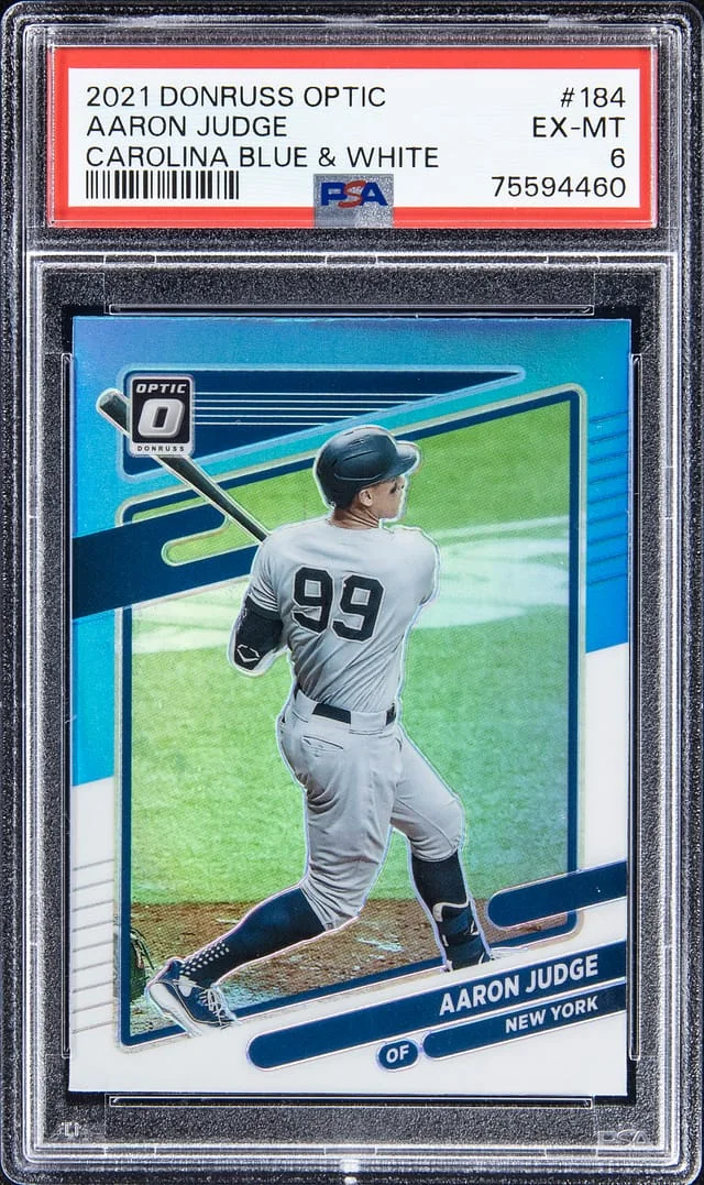 2021 Donruss Optic Aaron Judge Carolina Blue & White #184 card image