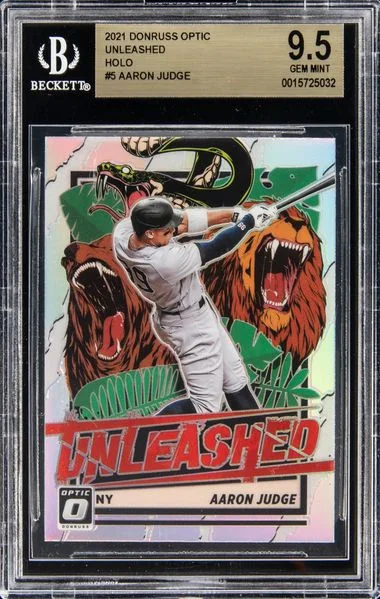 2021 Donruss Optic Aaron Judge Unleashed Holo #5 card image