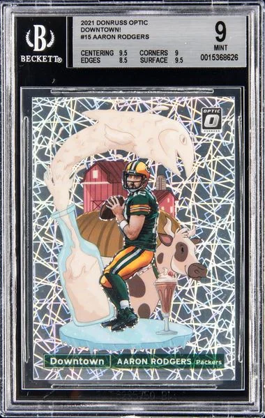 2021 Donruss Optic Aaron Rodgers Downtown! #15 card image