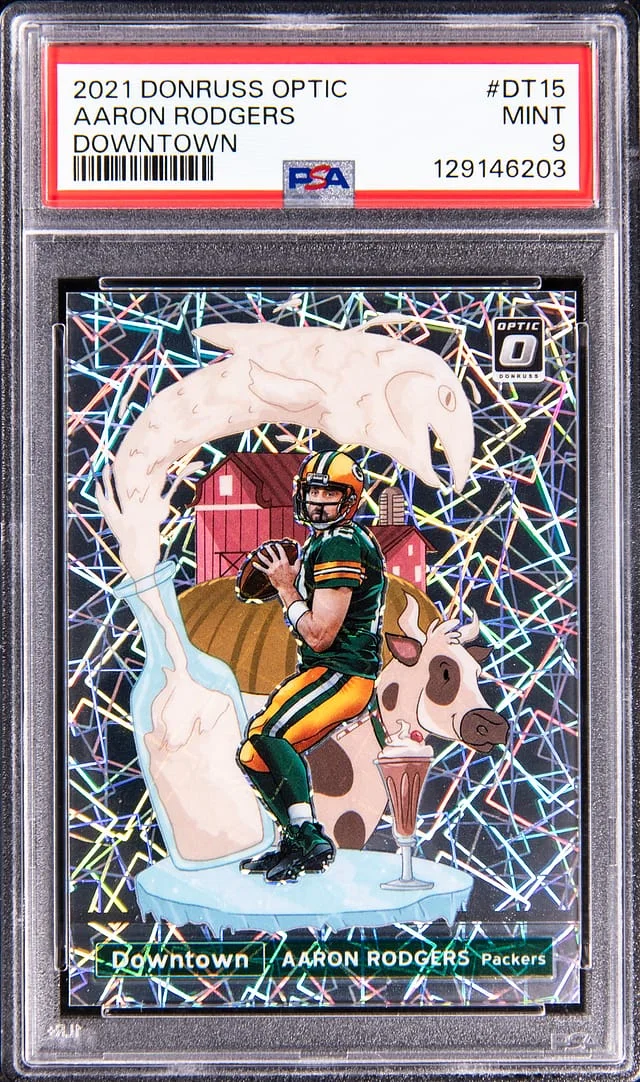 2021 Donruss Optic Aaron Rodgers Downtown #DT-15 card image