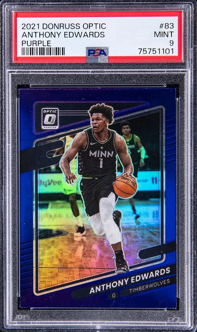 2021 Donruss Optic Anthony Edwards Purple #83 card image