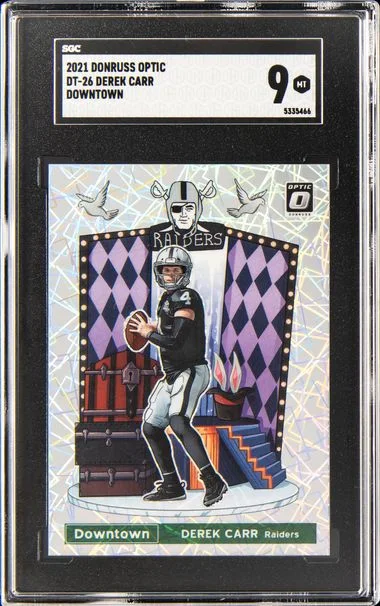 2021 Donruss Optic Derek Carr Downtown #Dt-26 card image