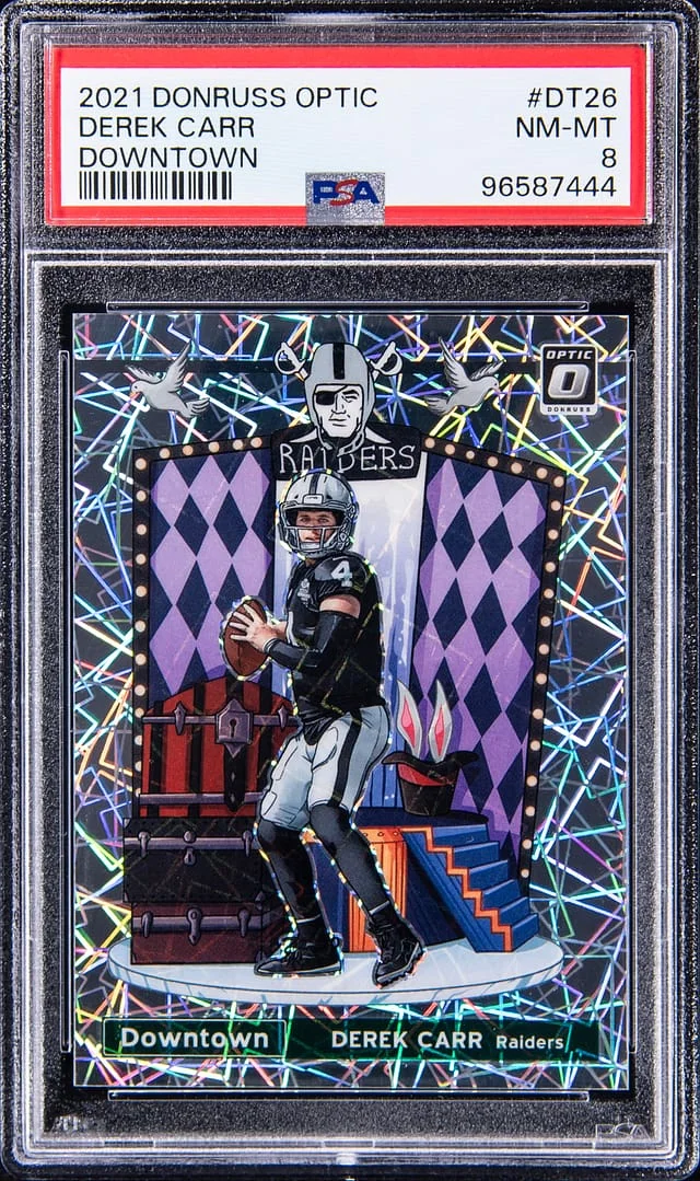 2021 Donruss Optic Derek Carr Downtown #DT26 card image