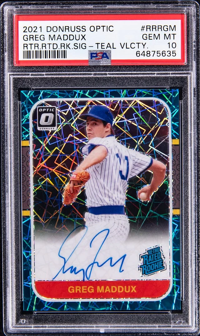 2021 Donruss Optic Greg Maddux RTR.RTD.SIG - Teal Victory #RRRGM card image