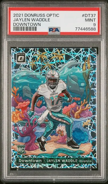 2021 Donruss Optic Jaylen Waddle Downtown #Dt37 card image