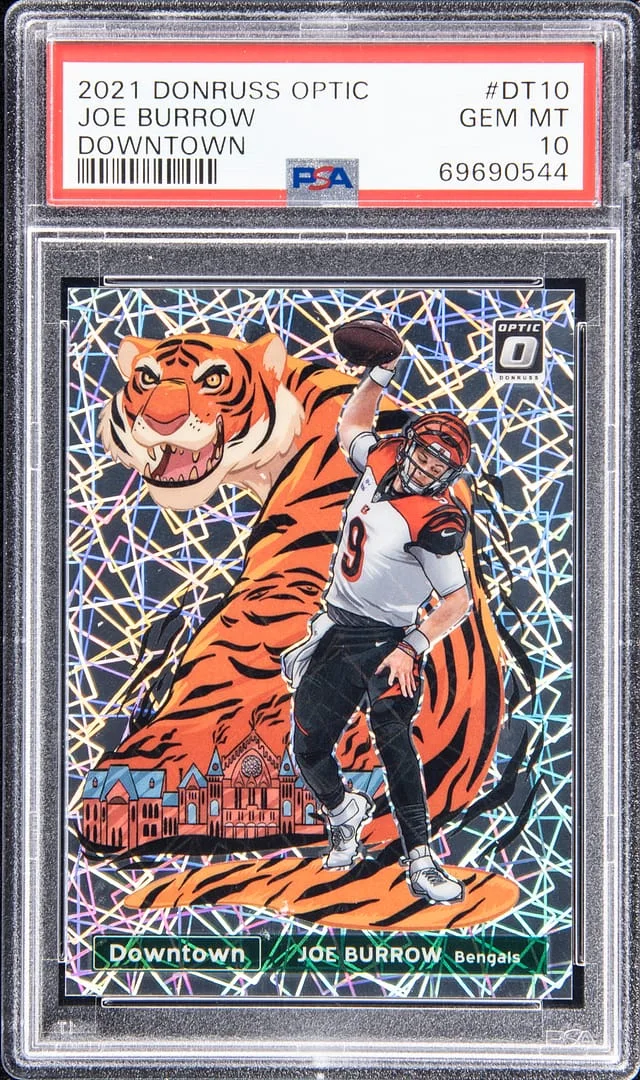2021 Donruss Optic Joe Burrow Downtown #DT-10 card image