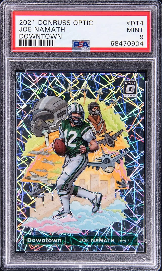2021 Donruss Optic Joe Namath Downtown #DT4 card image
