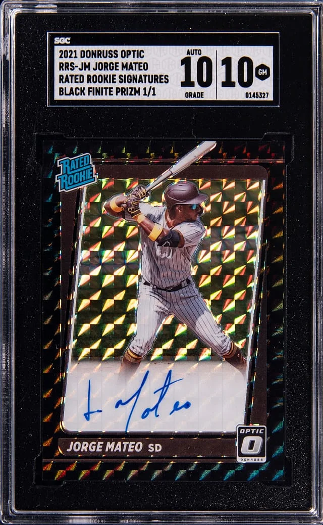 2021 Donruss Optic Jorge Mateo Rated Signatures Black Finite Prizm #RRS-JM card image