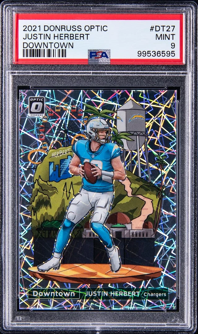 2021 Donruss Optic Justin Herbert Downtown #DT-27 card image