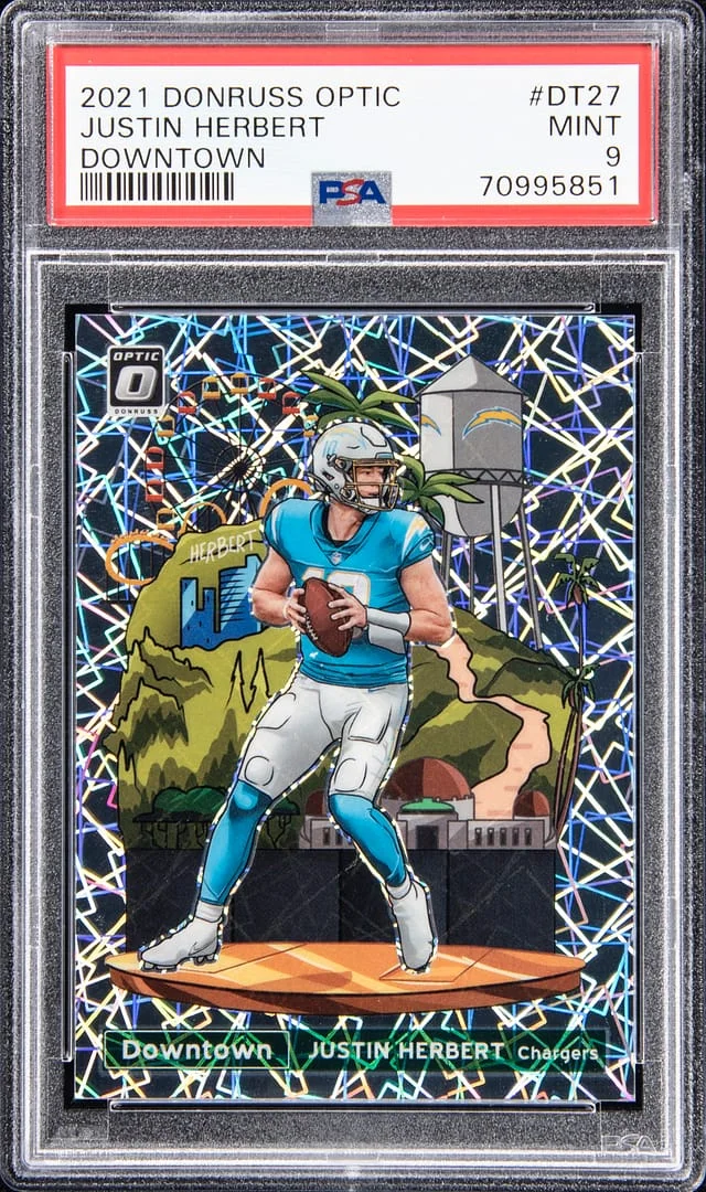 2021 Donruss Optic Justin Herbert Downtown #DT27 card image