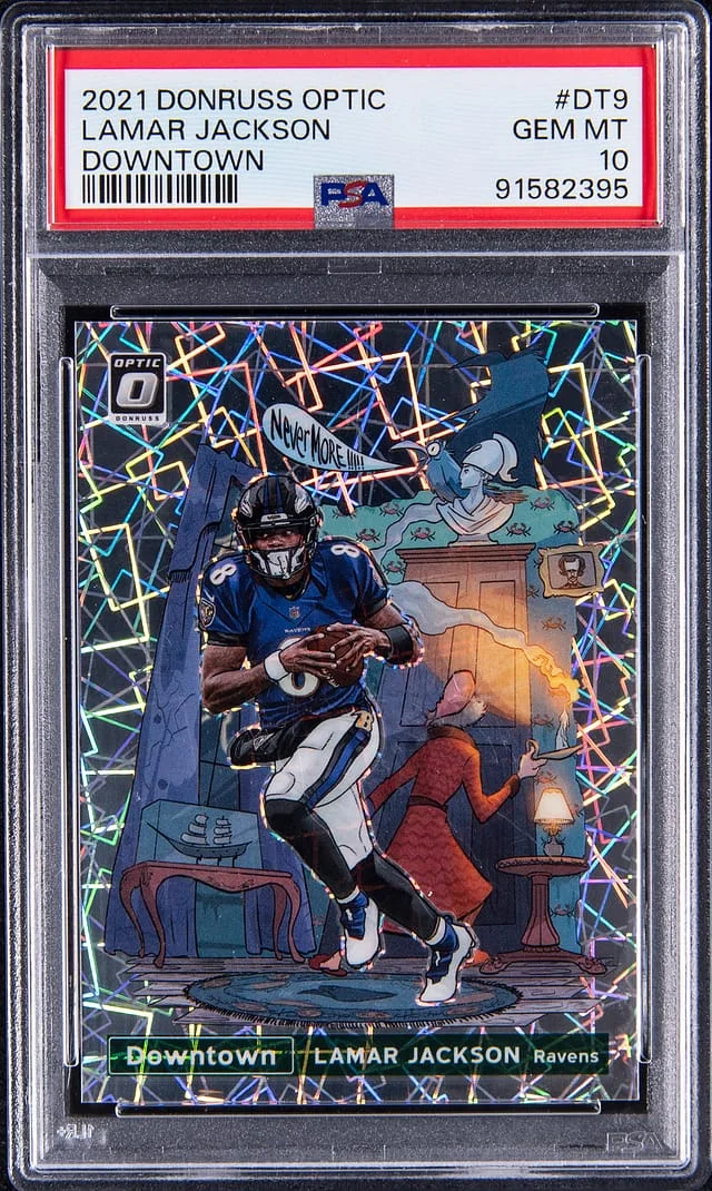 2021 Donruss Optic Lamar Jackson Downtown #DT-9 card image