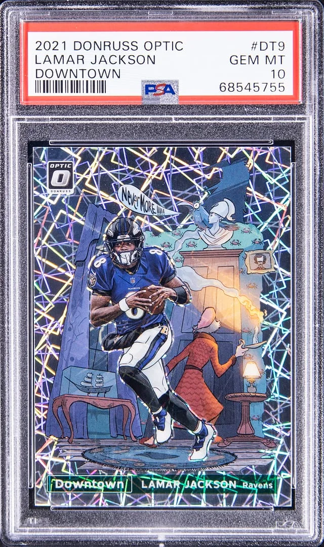 2021 Donruss Optic Lamar Jackson Downtown #DT9 card image