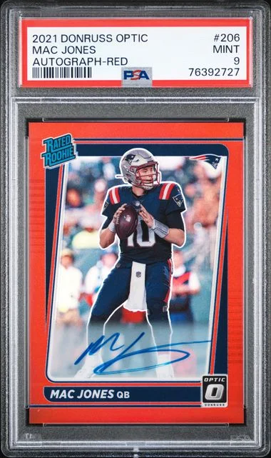 2021 Donruss Optic Mac Jones Autograph-Red #206 card image