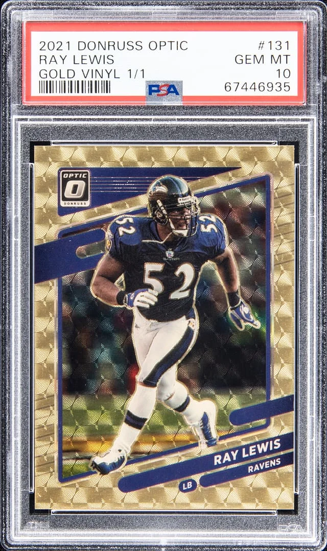 2021 Donruss Optic Ray Lewis Gold Vinyl #131 card image