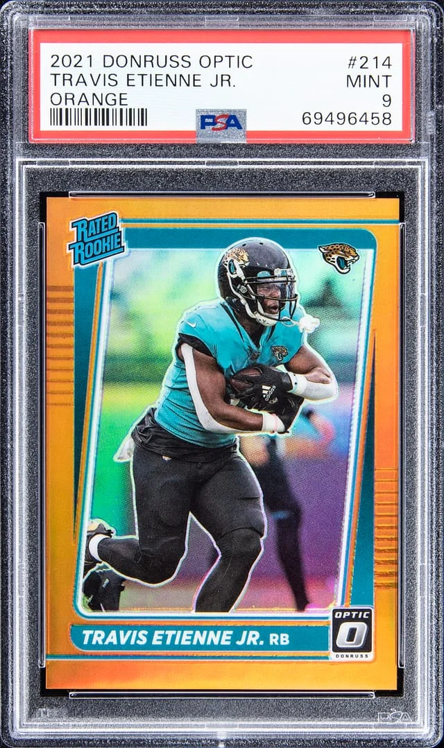 2021 Donruss Optic Travis Etienne Jr. Orange #214 card image