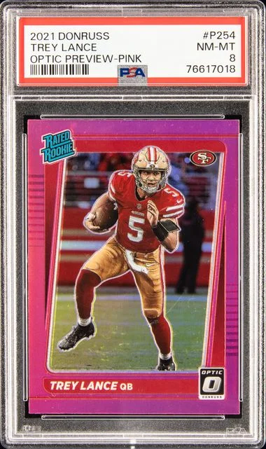 2021 Donruss Optic Trey Lance Preview-Pink #P254 card image