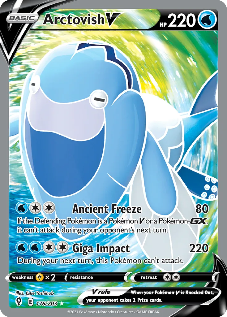 2021 Evolving Skies Arctovish V #176/203 Rare Ultra card image