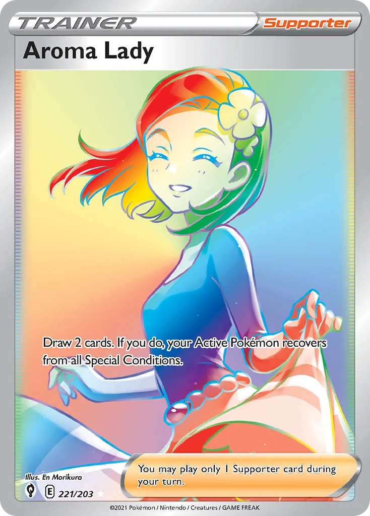 2021 Evolving Skies Aroma Lady #141/203 Uncommon card image