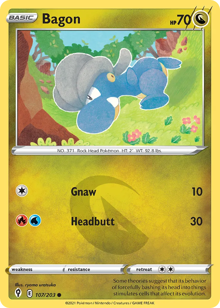 2021 Evolving Skies Bagon Common #107/203 Common card image
