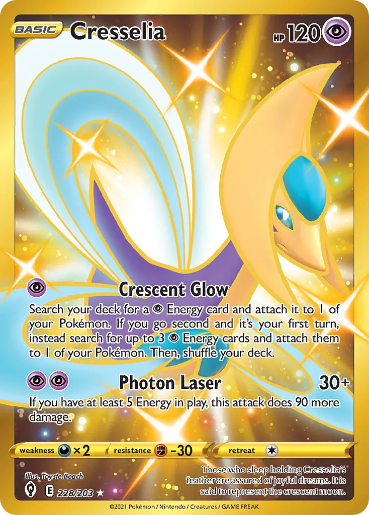 2021 Evolving Skies Cresselia #228/203 Rare Secret card image