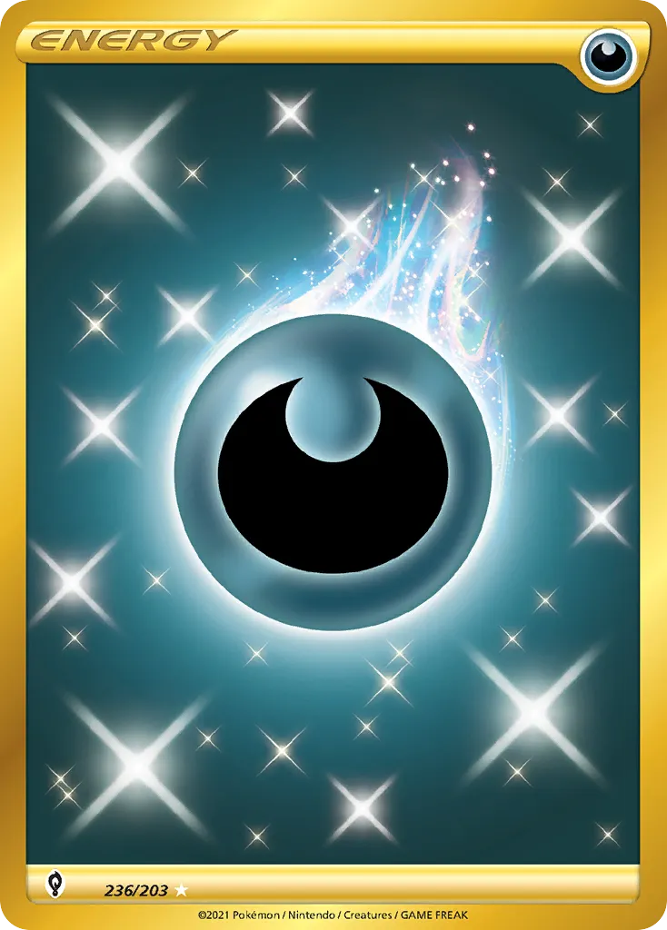 2021 Evolving Skies Darkness Energy #236/203 Rare Secret card image