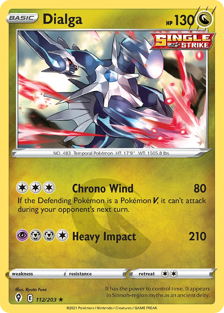 2021 Evolving Skies Dialga Rare Holo #112/203 Rare Holo card image