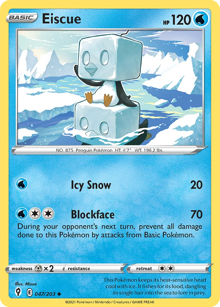 2021 Evolving Skies Eiscue Uncommon #047/203 Uncommon card image