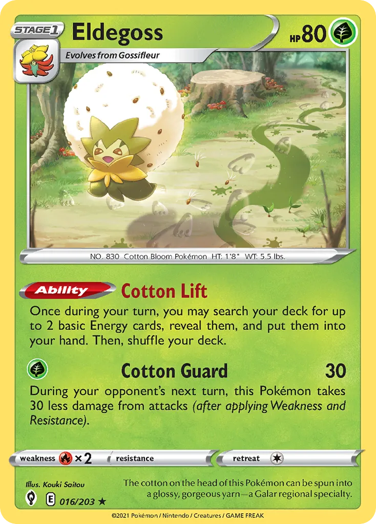 2021 Evolving Skies Eldegoss Rare Holo #016/203 Rare Holo card image