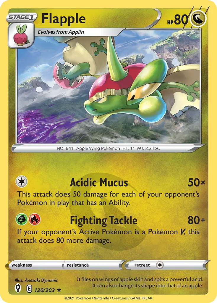 2021 Evolving Skies Flapple Rare #120/203 Rare card image