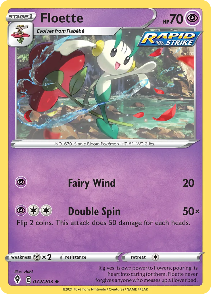 2021 Evolving Skies Floette Uncommon #072/203 Uncommon card image