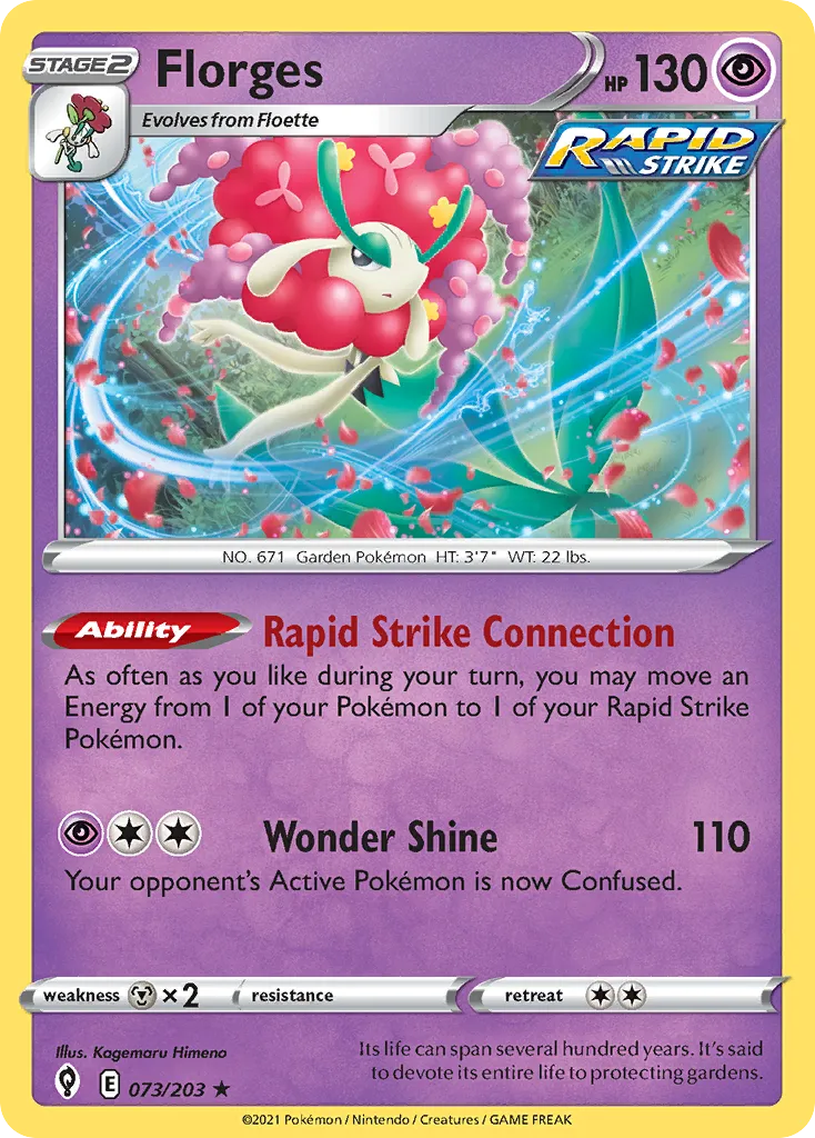 2021 Evolving Skies Florges #073/203 Rare Holo card image