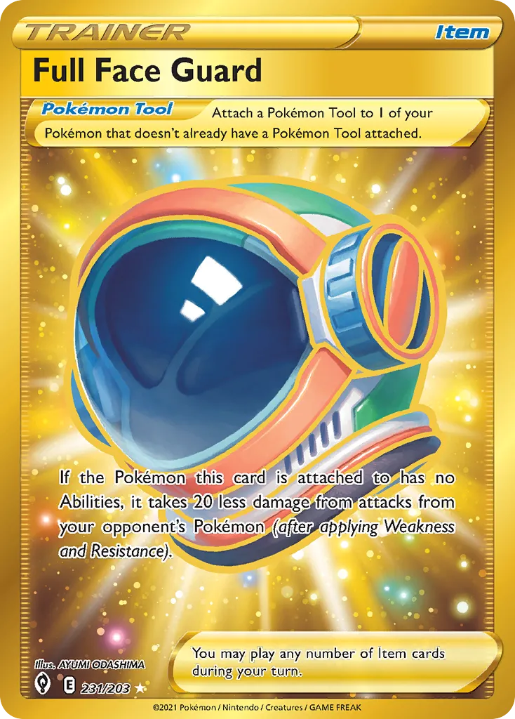 2021 Evolving Skies Full Face Guard #231/203 Rare Secret card image