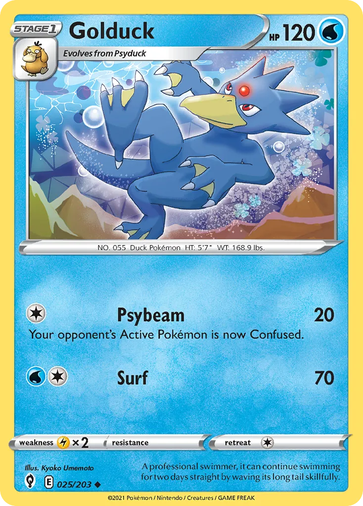 2021 Evolving Skies Golduck #025/203 Uncommon card image