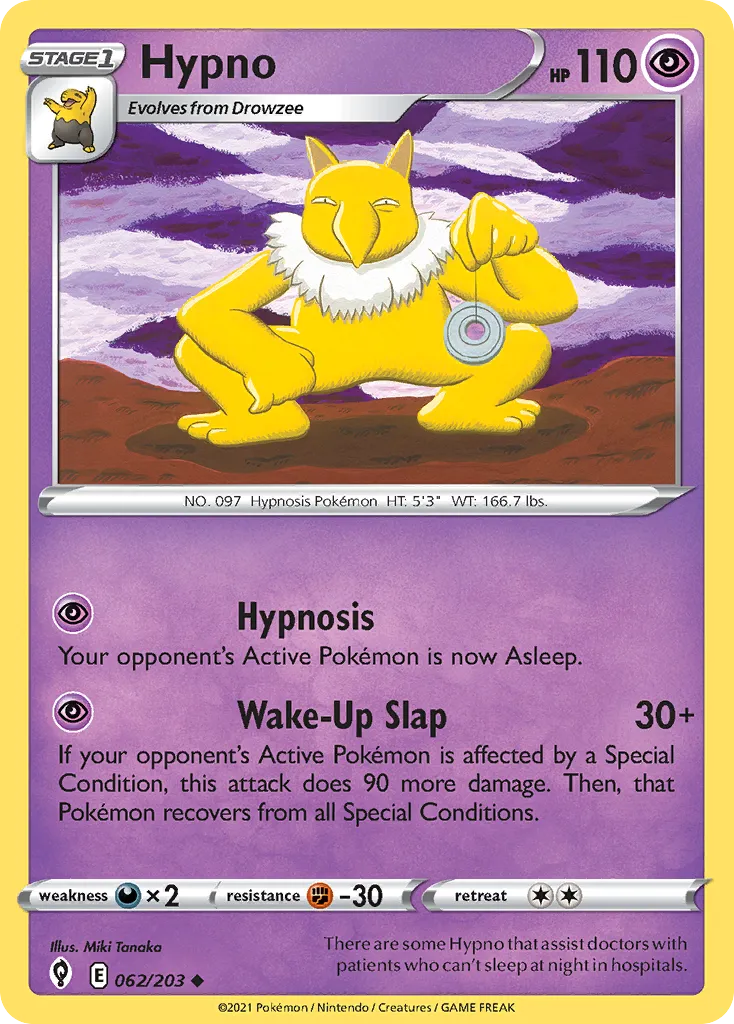 2021 Evolving Skies Hypno Uncommon #062/203 Uncommon card image