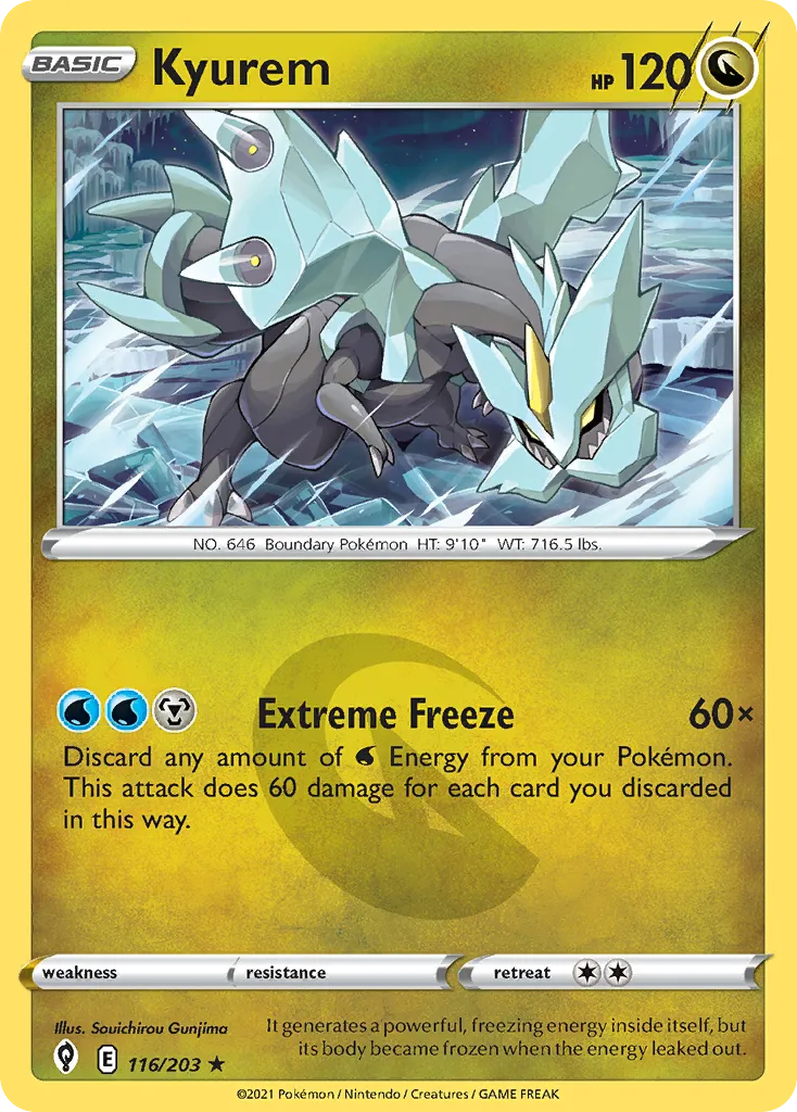 2021 Evolving Skies Kyurem #116/203 Rare Holo card image