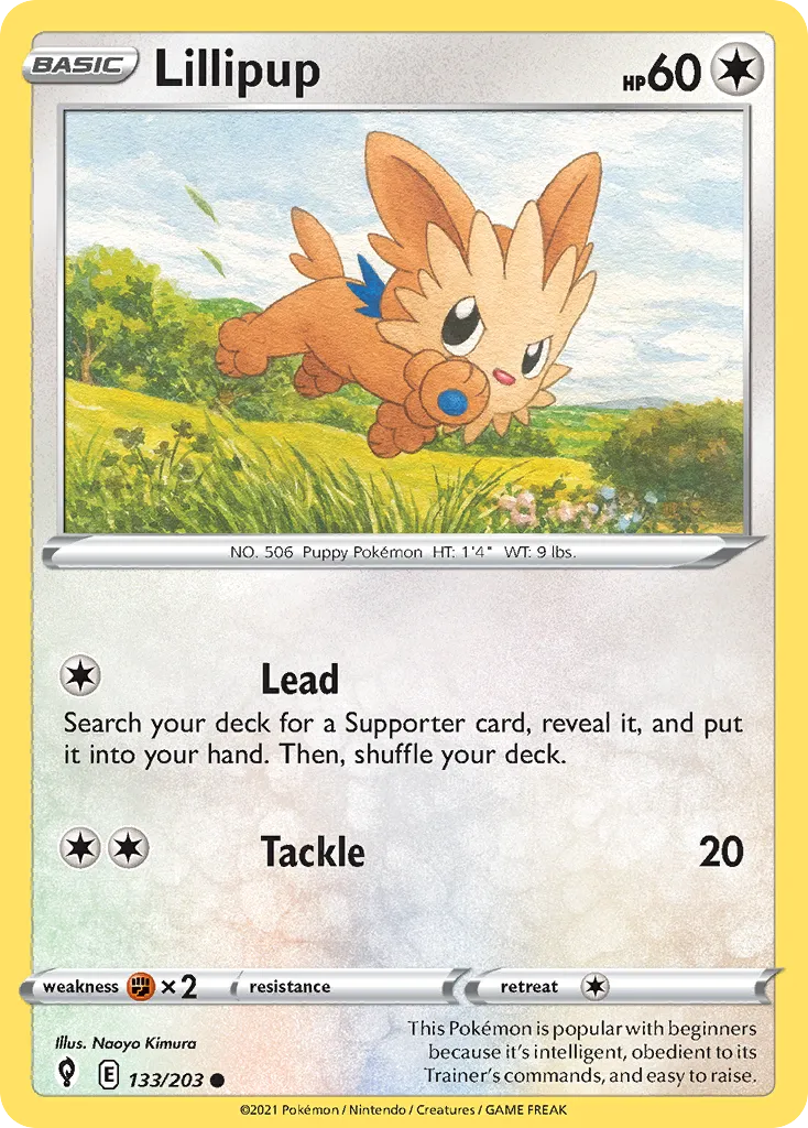 2021 Evolving Skies Lillipup Common #133/203 Common card image
