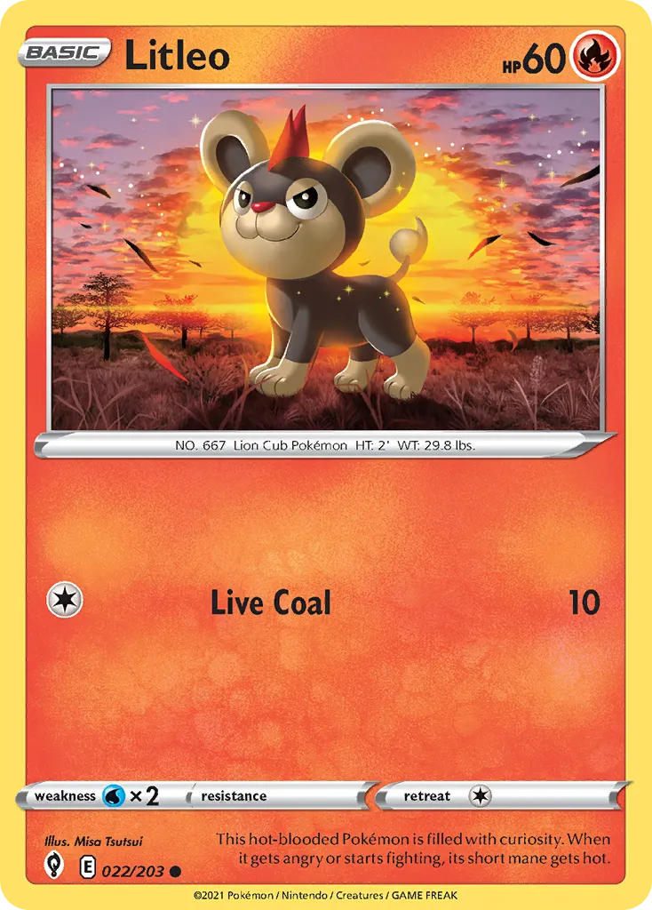 2021 Evolving Skies Litleo Common #022/203 Common card image